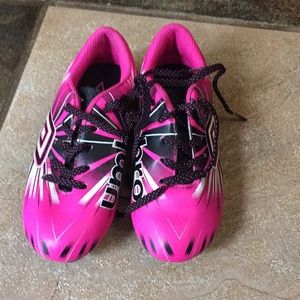 Pink soccer cleats